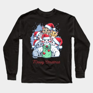 Merry Christmas cats Long Sleeve T-Shirt